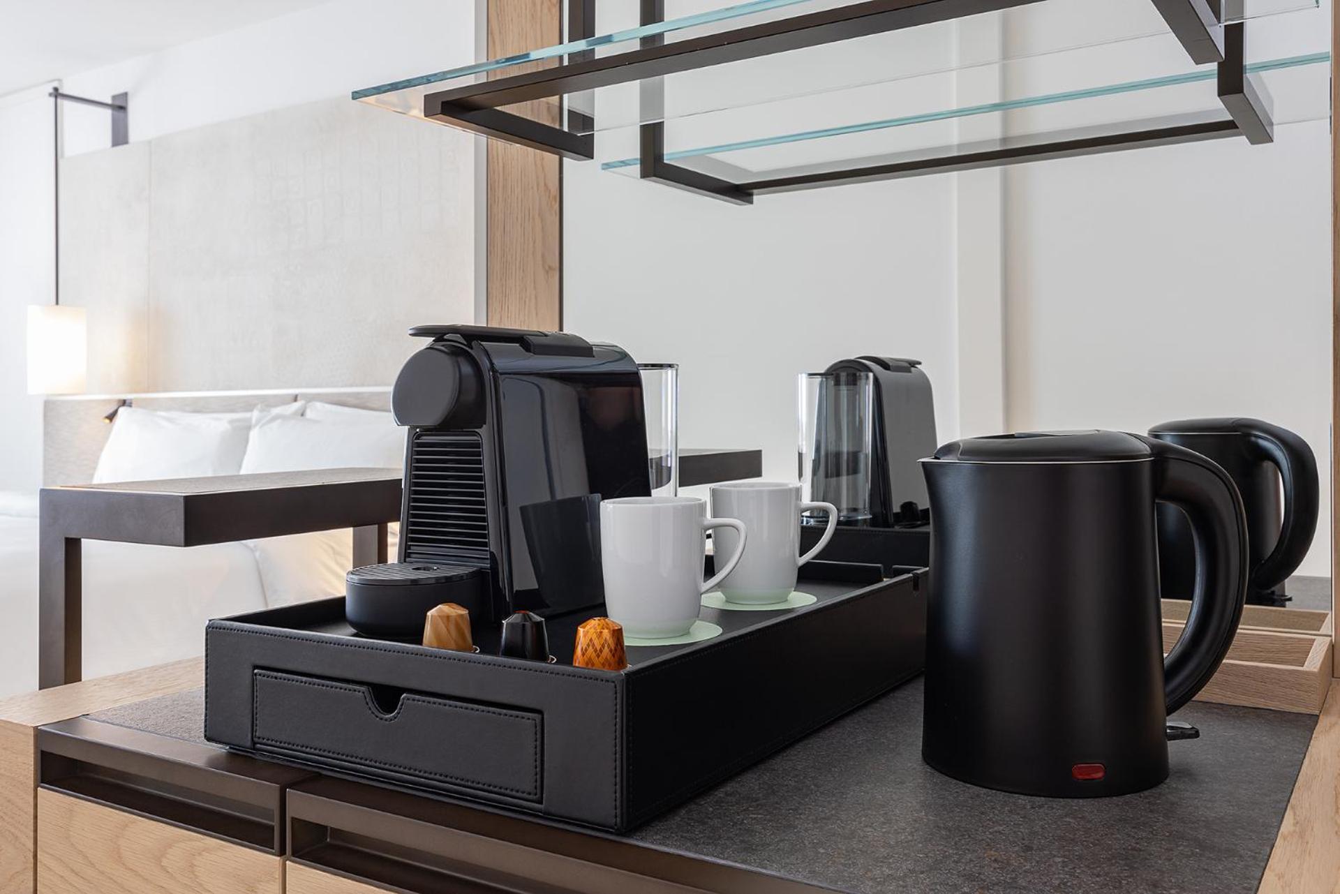 The Westin Grand Frankfurt Hotel Frankfurt am Main Kültér fotó A Nespresso coffee machine in a hotel room